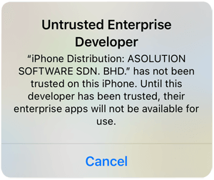 trust application (ios)