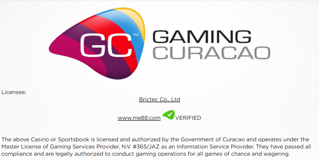 me88 gambling license