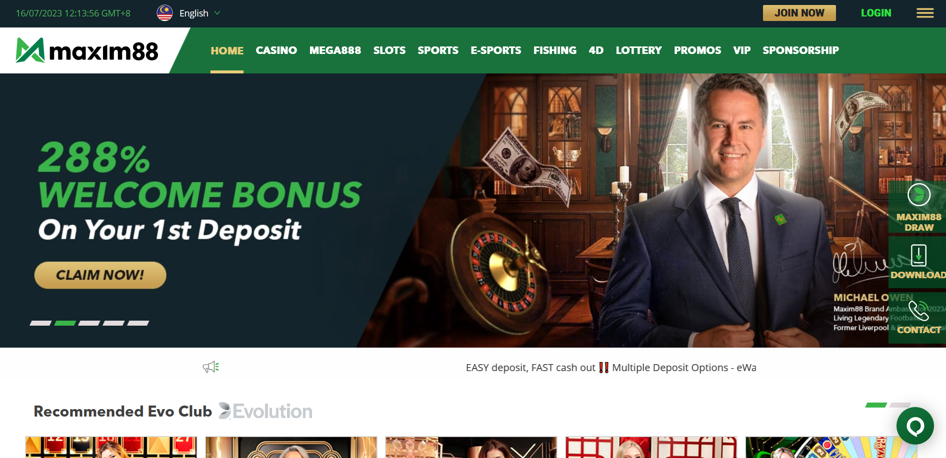 maxim88 online casino in Malaysia