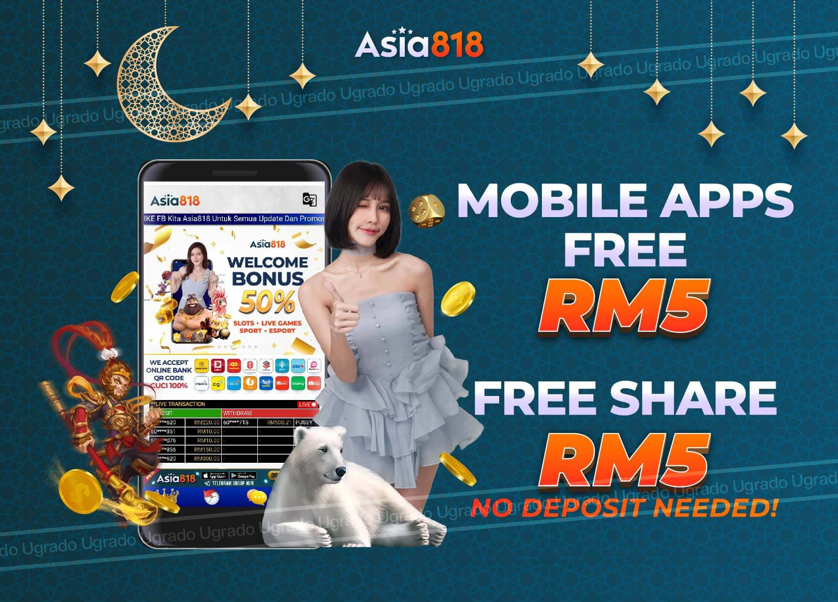 asia818 free credit rm5 no deposit