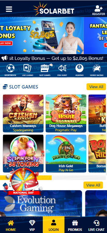 solarbet casino website for Singapore